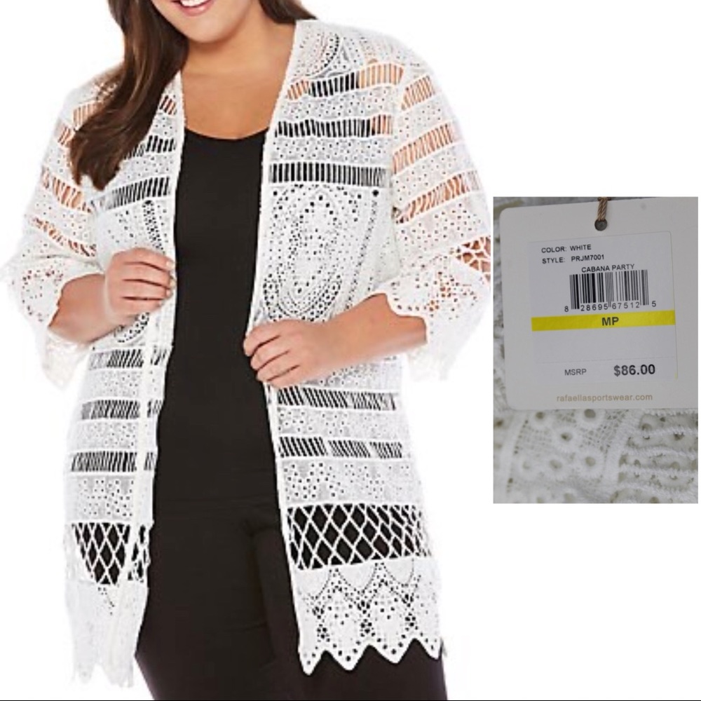 Rafaella Crochet Embroidery Cabanna Party Cardigan - Picture 1 of 4